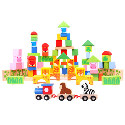 

Wood play family woods building blocks really true 22PCS early education puzzle