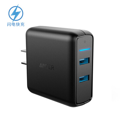 

Anker 39g Qualcomm QC30 2-port quick charger USB charger multi-port charger charge head for Apple Andrews mobile phone flat black
