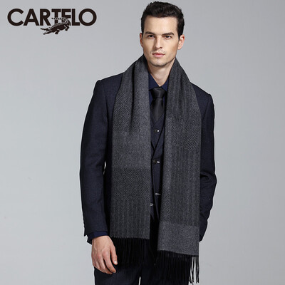 

Card Di Le Crocodile (CARTELO) кашемировые шерстяные мужские шарфы теплый толстый бизнес сплошной цветной воротник CC57C11231 темно-серая сетка