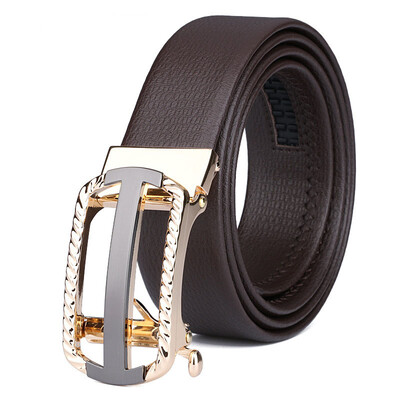 

2017 fashion new men's automatic buckle alloy buckle leather belt Korean version of the leather belt men's trousers