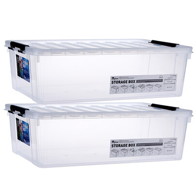 

Locks&buckles plastic storage box storage box storage box two sets of car storage box debris hundred-nine box INP112NS2 transparent color 30L2