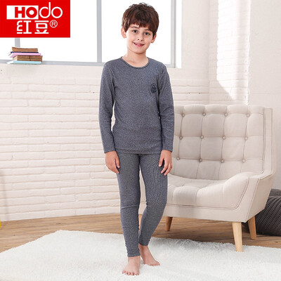 

Red beans children&39s warm underwear suit women in the big children&39s autumn&winter pure color Shu Rong red bean velvet youth plus cashmere coat underwear HDR22018 pink 120