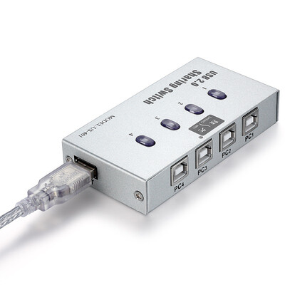 

(Shengwei) US-401 USB общий порт 4 с оригинальной линией USB ручной автоматический переключатель более одного компьютера, совместно использующего принтер четыре в