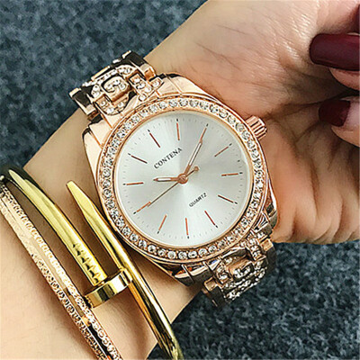 

Contena Diamond Women Luxury Shinny Ladies Dress Wrist Watches Golden Fashion Female Quartz Watches Gift clock