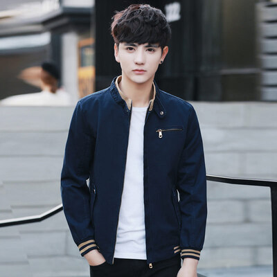 

Autumn washed jacket male Slim trend handsome cotton autumn 2017 new as gift for men's