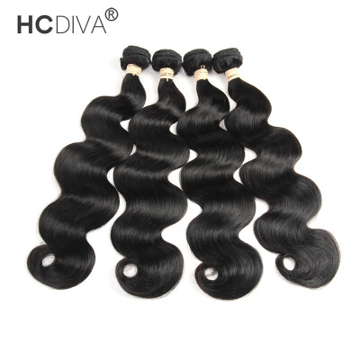 

HCDIVA Malaysian Body Wave 4 Bundle Deal 100% Real Human Virgin Hair Body Wave Grade Good Quality Hair