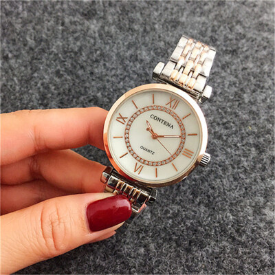 

Simple Vintage Style Ladies Dress Watch Contena Luxury Fashion Quartz Wristwatches Business Women Classic Watches