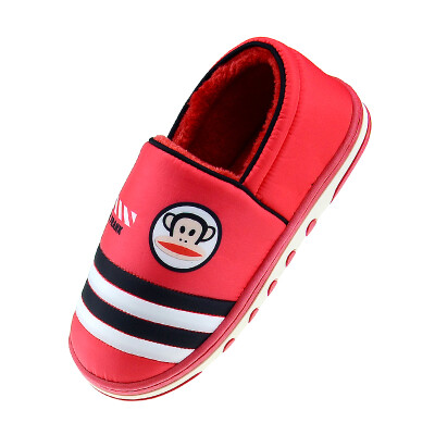 

PaulFrank big mouth monkey couple models cartoon home bag with thick bottom warm cotton slippers PF589 red 4041