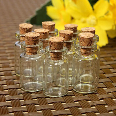 

10pcs / набор хранения бутылку мэйсон банку малых стеклянные бутылки стеклянные банки дешевыми пробку пробки флаконов можете пожел