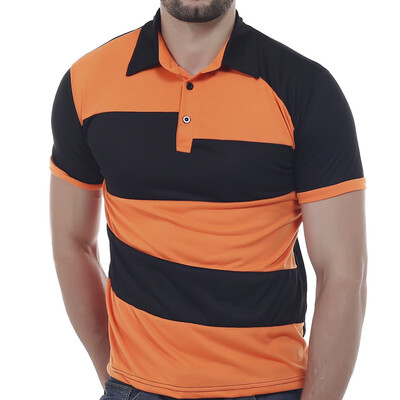 

Mens Polo Shirt Brands Male Short Sleeve Fashion Casual Slim Personality Spell Color Polos