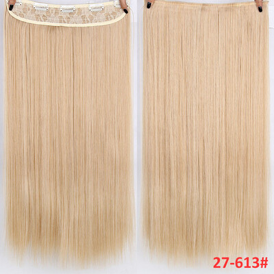 

22 inch55cm Long Straight Women Clip in Hair Extensions Black Brown High Tempreture Synthetic Hairpiece