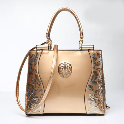 

2017 new fashion ladies patent leather handbag trend printing large capacity portable ladies shoulder bag trend messenger bag