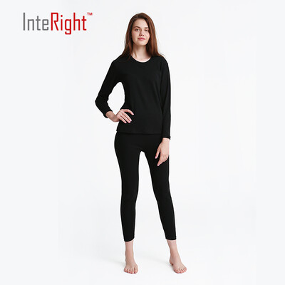 

INTERIGHT Women&39s Cotton Thermal Underwear Black M
