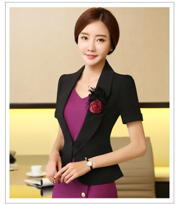 

Women single-button blazer OL formal jackets office ladies career outerwear short blazer feminino plus size work wear uniform