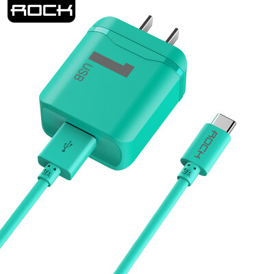 

Locke (ROCK) QC3.0 fast charge charger / head + Type-c data cable millet 5/6 / Samsung S8 / Huawei P9P10 charging cable 1 m Mars green set