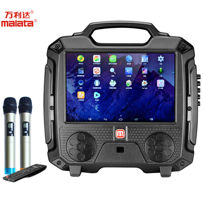 

Malata C3 stereo speaker video sound karaoke machine 13-inch touch screen portable smart TV singing machine wifi wireless Bluetooth USB with microphone black