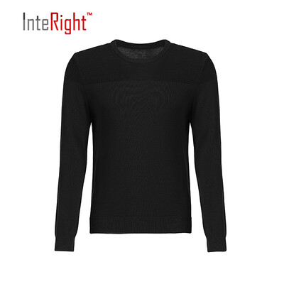 

INTERIGHT cotton net color dark jacquard round neck men sweater black  code
