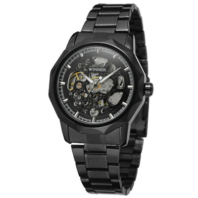 

T-WINNER Mens High Quality Automatic Mechanical Wratches Military Stainless Steel Bracelet Wrist Watch