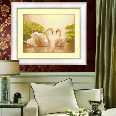 

embroider DIY DMC Cross stitch,Sets For Embroidery kits The 2 swans factory direct sale