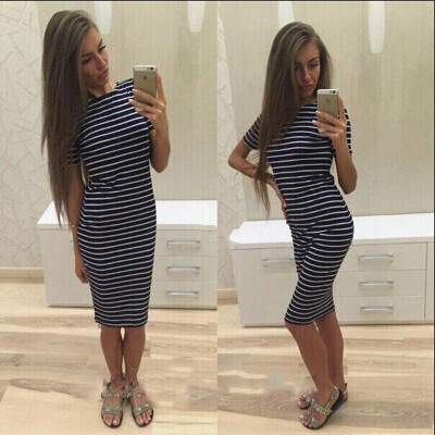 

Lovaru ™2017 Fashion Striped Women Dress Brief Sexy Bodycon Sheath Blcak & White Classic Casual Ukraine New Autumn Dress Gi