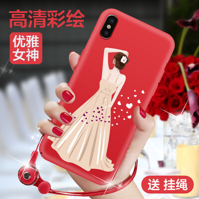 

Mo Fan Apple X Mobile Shell iPhoneX Mobile Shell Apple X 10 protective sleeve all-inclusive protection shatter-resistant hard shell 3D three-dimensional relief painting creative female heart charm