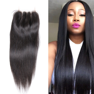 

4x4 Free Part Malaysian Straight Lace Closure 120 Density Remy Hair Natural Black Human Hair 8"-20"