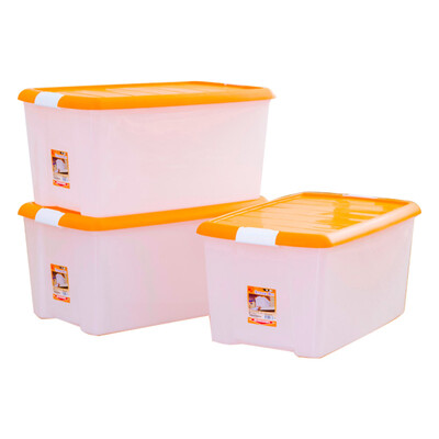 

Alice IRIS Green Plastic Color Storage Organizer TB-54D N Orange 50L 3 Pack