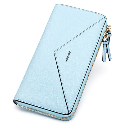 

Shark VISHARK Womens Wallet Long Leather Large Capacity Handbag Multi-card Handle Bag DS60680711 Black