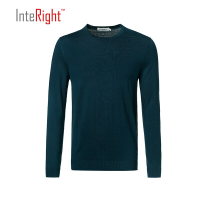 

INTERIGHT50 Wool Men Business casual round neck sweater Tie blue  code