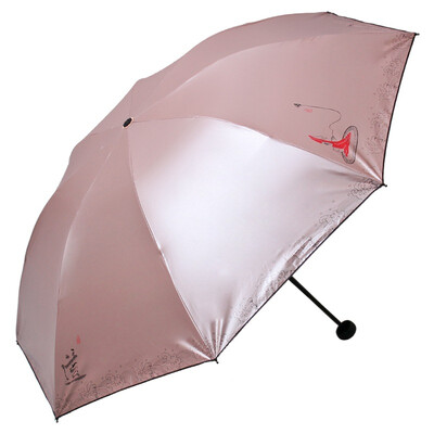 

Paradise umbrella sunscreen index UPF50 Shanhai Miao Zen Buddha cloud Zen Road mercerizing velvet black rubber three times sunny umbrella sun umbrella Yuhong 31024E