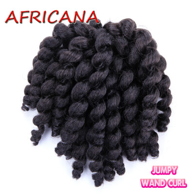 

8 inch 80g Jumpy Wand Curl Jamaican Bounce Crochet Hair 22 Roots African Synthetic Braiding Hair Low Temperature Fiber