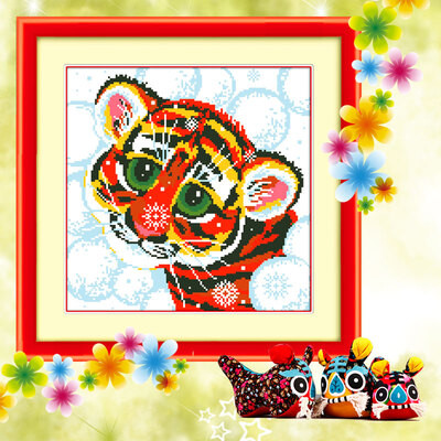 

embroider DIY DMC Cross stitch,Sets For Embroidery kits Big eyes sprout tiger factory direct sale