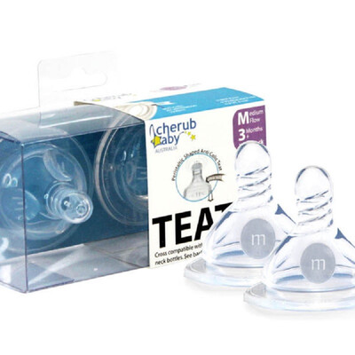 

Cherub Baby Australia M-diameter silicone nipple two packs