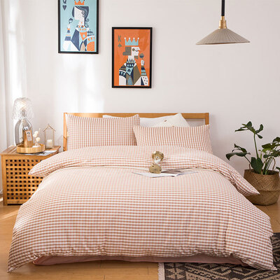 

Yingxin textile three-piece cotton simple dormitory sheets quilt covers three-piece suit 12 meters bed dyeing refers to the fleeting