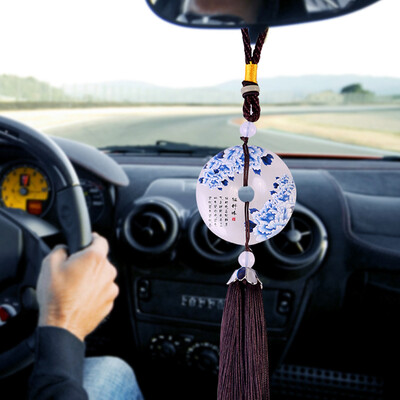 

Molong new safety buckle car pendant car pendant gift jade car hanging car rearview mirror car pendant peony