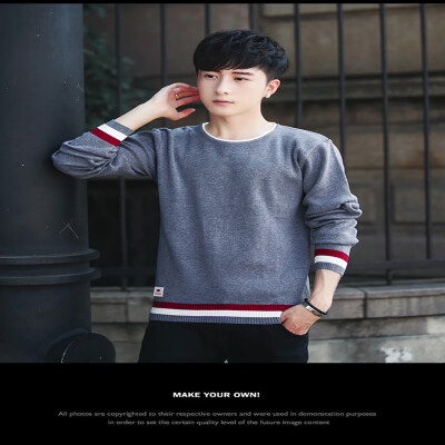 

2017 new sweater knit sweater trend of men's all-match male students dressed youth t-shirt