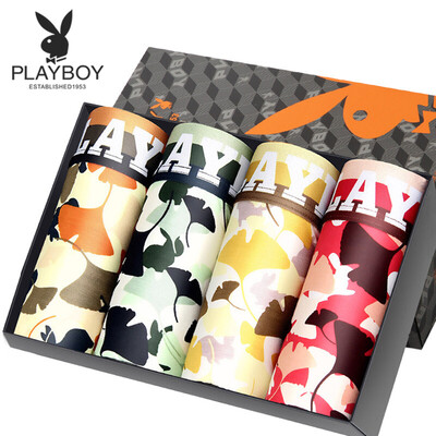 

Playboy mens underwear 4 gift box angle pants male camouflage four corners shorts multi-color XXL