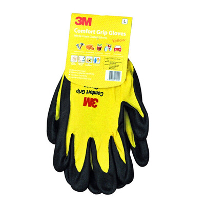 

3M butadiene wear-resistant coating protective gloves non-slip work gloves comfortable breathable cotton gloves yellow