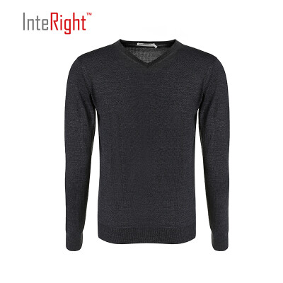 

INTERIGHT50 Wool Men Business Casual V Collar Sweater Dark Blue  Code