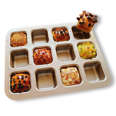 

Jingdong Supermarket Cook Kitchen CHEF MADE Gold 12 with Cup Square Non-stick Bread Cake Mold Mini Burger Mold Baking Mold Home Baking Oven 30L Applicable WK9149