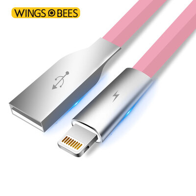 

Bee wing apple 6 / 6S / 7 линия передачи данных цинковый сплав 1 м розовый телефон зарядное устройство шнур питания поддержка iphone5 / 5s / 7P / SE / ipad air mini