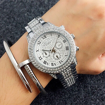 

Luxury 3 Dials Design Crystal Ladies Fashion Quartz-Watch CONTENA Roman Style Women Classical Rhinestone Wristwatches