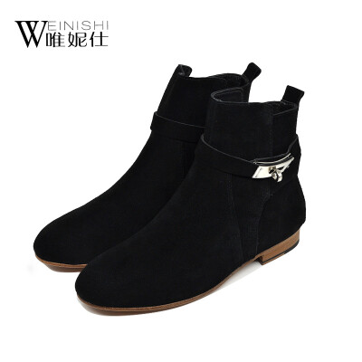 

Persun good quality boot winter balck pebbling patent leather short boots causl style women boots