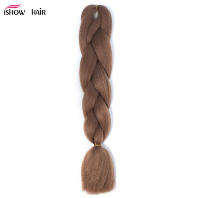 

Ishow 24inch Synthetic Braiding Hair Pure Color HighTemperature KanekalonJumbo Braid Hair Extensions Crochet Yaki Texture 1pc100g