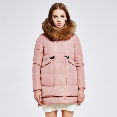 

Snow in the autumn&winter ladies down jacket big hair collar hood loose short jacket X1601750 big red 1218 180