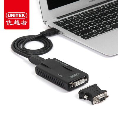 

(UNITEK) usb к конвертеру DVI / VGA usb3.0 внешняя графика интерфейс высокой четкости многоэкранный адаптер подключение к компьютеру TV-адаптер кабель адаптера Y-3801