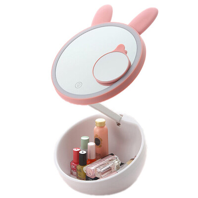 

Weilong birthday gift girl cute pet makeup mirror with light rechargeable practical creative gifts to send girlfriends to send girlfriends to send wife blue rabbit models