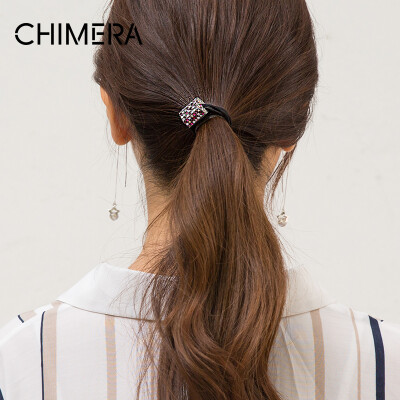 

Chimera (CHIMERA) hair accessories haircut water chestnut beauty alloy rhinestone hair ring three-tier rubber band purple color