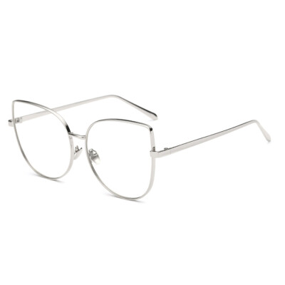 

Peekaboo new sexy big cat eye glasses frames for women brand black silver gold clear fashion glasses cat eye metal frame