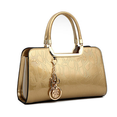 

Brand women patent leather handbags famous designer shouler tote bags high quality messenger bags ladies gold clutch bag large bag